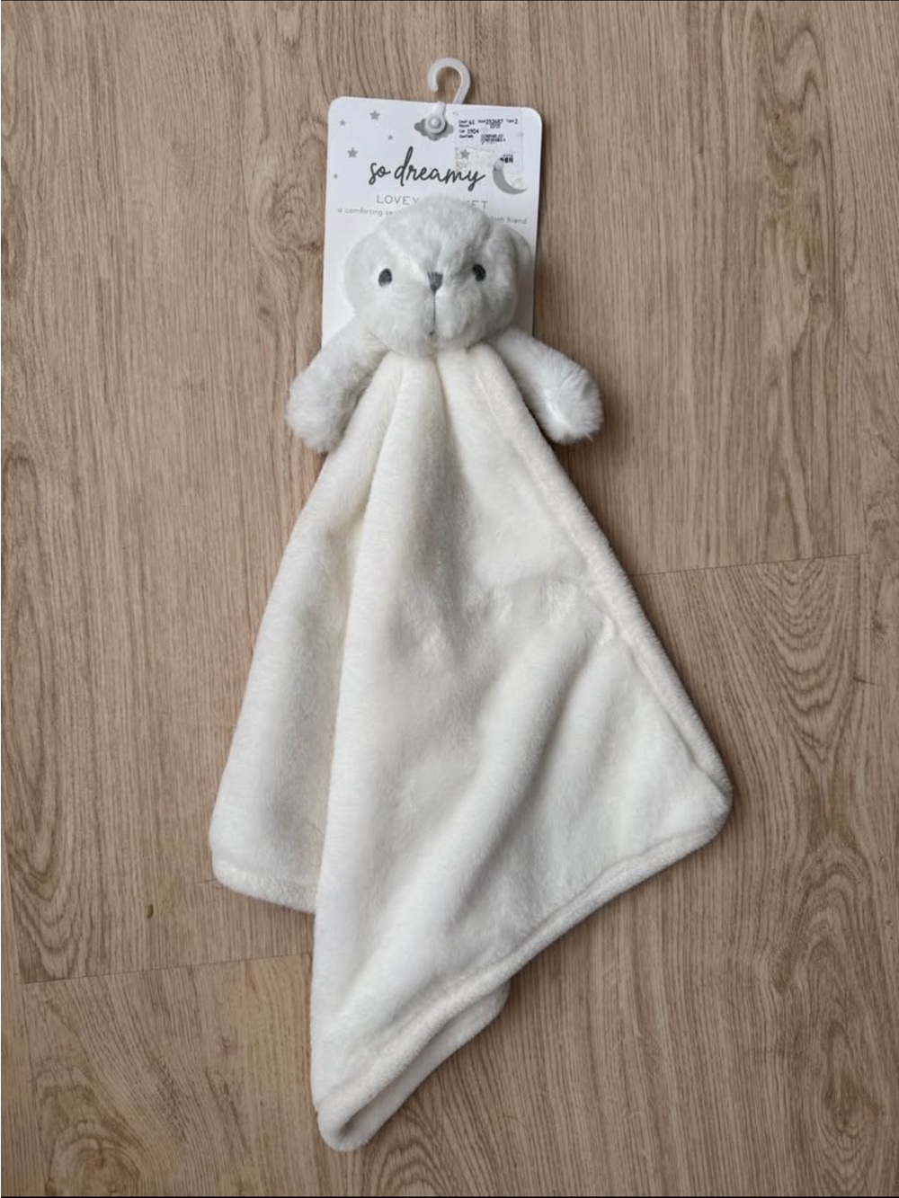 White Plush Lovey Blanket / bear